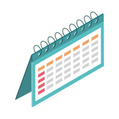 izometrik takvim planı simgesi izole edildi