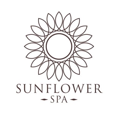 ayçiçeği spa rozeti simgesi izole