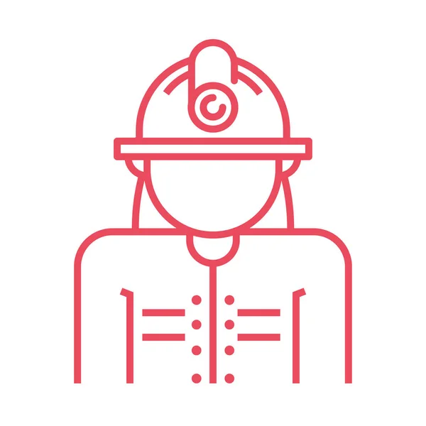 Female Firefighter Profession Icon Line Isolated — Stock Vector
