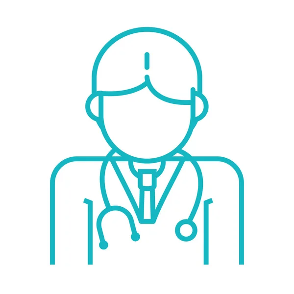 Male Doctor Profession Icon Line Isolated — Stock vektor