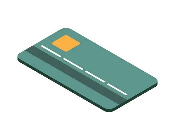 Icône Carte Crédit Bancaire Isométrique — Image vectorielle