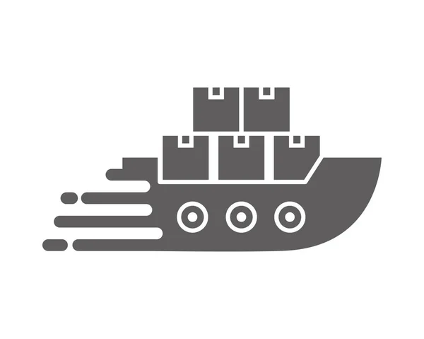Lieferung Frachtschiff Symbol Isoliert — Stockvektor