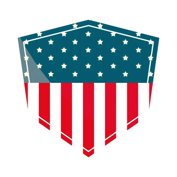 Usa Flag Shield Icon Isolated — Stock Vector