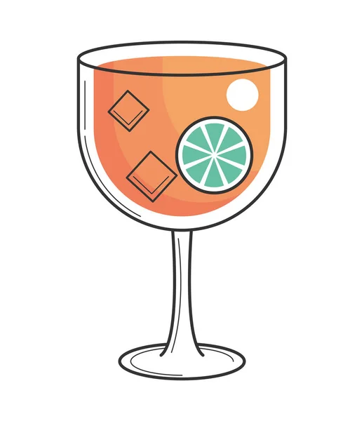 Cocktail Flache Ikone Isoliertes Design — Stockvektor