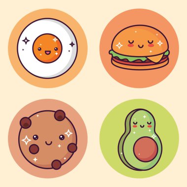 Simge Kawaii yemek karikatürü