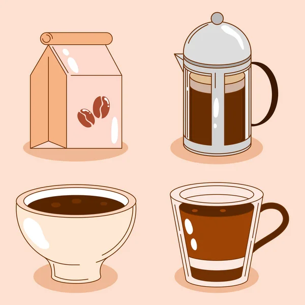 Ensemble Tasses Café Pack — Image vectorielle