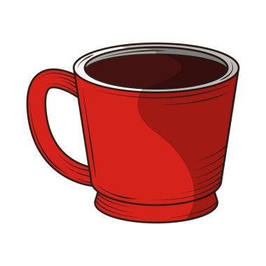 seramik kahve bardağı simgesi düz izole