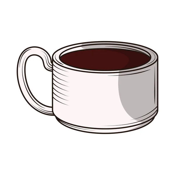 Weiße Tasse Kaffee Symbol Flach — Stockvektor