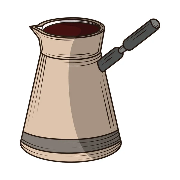 Coffee Turkish Pot Icon Flat Isolated — Stock Vector