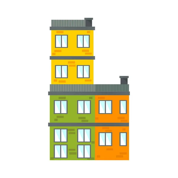 Bâtiment Coloré Icône Urbaine Isolé — Image vectorielle