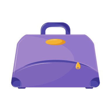 mor çanta simgesi izole edilmiş düz