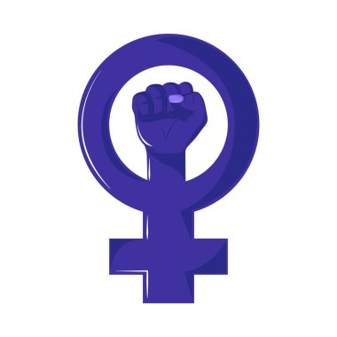 kız güç simgesi simgesi izole