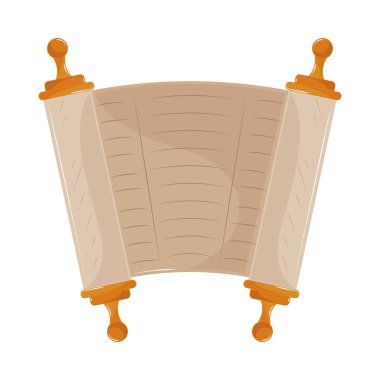 Antika parşömen kaydırma simgesi izole edildi