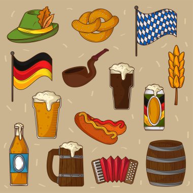 Oktoberfest kutlamalarının ikon seti