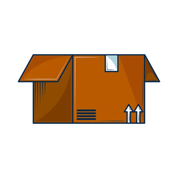 Open Cardboard Box Icon Isolated — Stock Vector