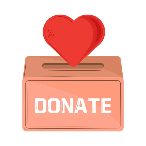 Donar Icono Caja Caridad Aislado — Vector de stock