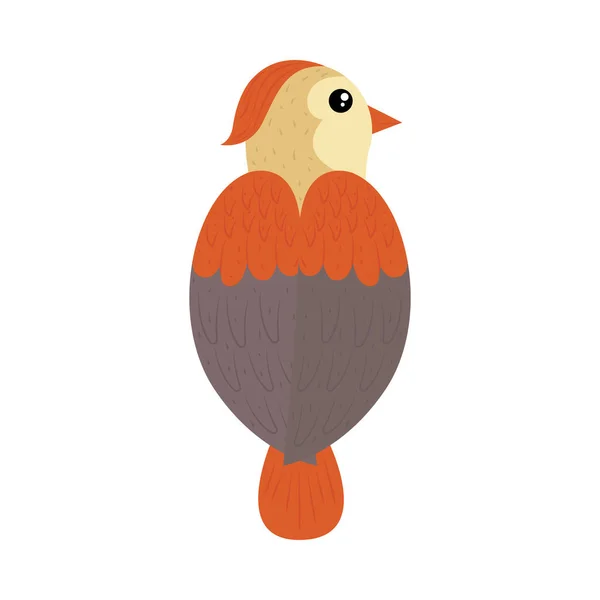 Vogel Rückseite Symbol Isoliert — Stockvektor