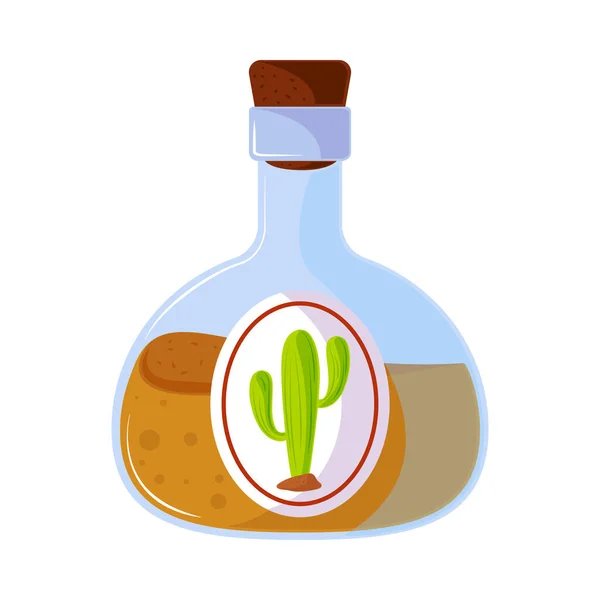 Tequila Botella Bebida Icono Aislado — Vector de stock