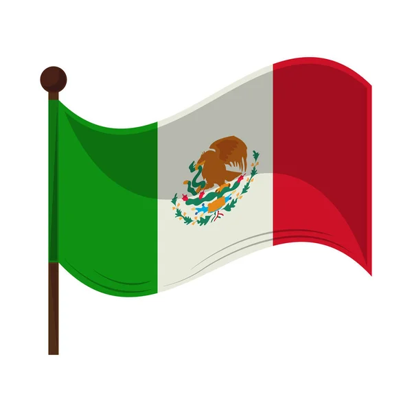 Bandeira Mexicana Ícone Pólo Isolado — Vetor de Stock