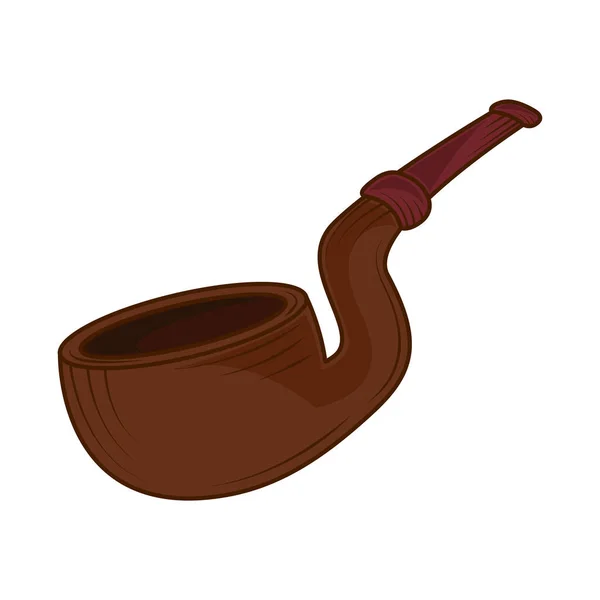 Icono Pipa Tabaco Madera Aislado — Vector de stock