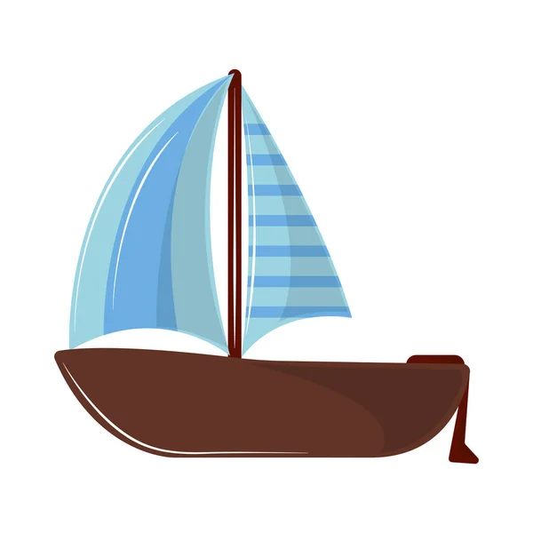 Ikone Des Segelboottransports Isoliert Flach — Stockvektor