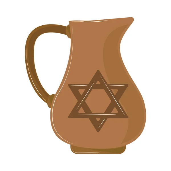 ユダヤ人の粘土瓶のアイコンフラット隔離 — ストックベクタ