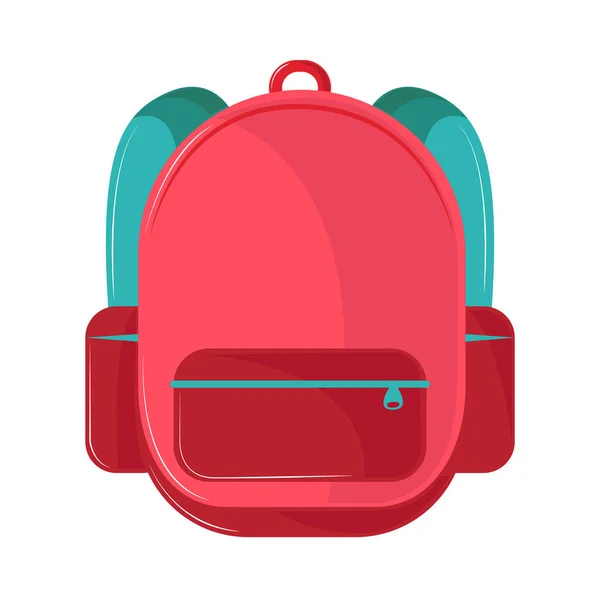 Backpack Cartoon Icon Isolated Flat — Stock Vector