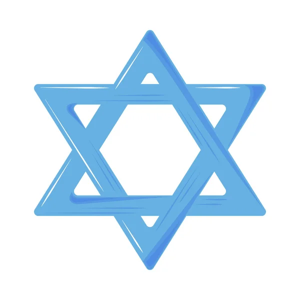 Εβραϊκή Εικονίδιο Αστεριού Επίπεδη Απομονωμένη — Διανυσματικό Αρχείο