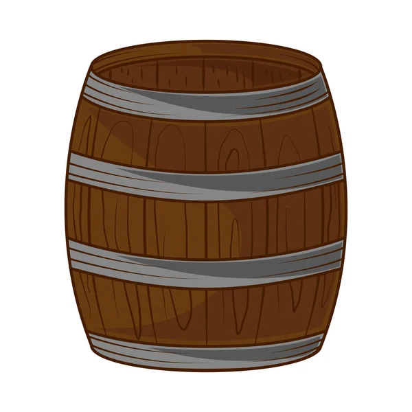 Pivní Dřevěný Sud Ikona Izolované — Stockový vektor