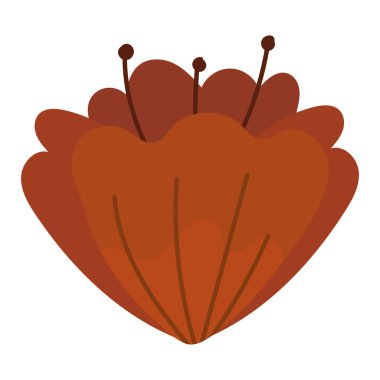 çiçek süsleme simgesi düz izole