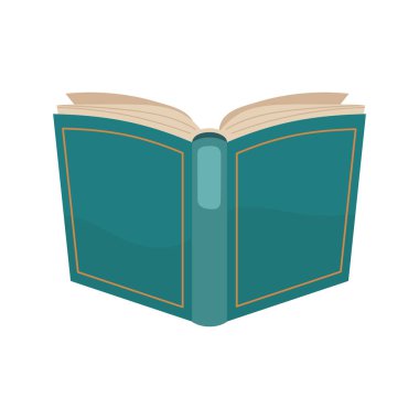 Kitap okuma eğitim simgesi düz izole