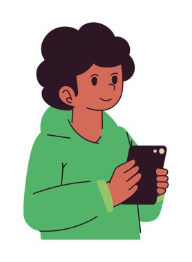 Akıllı telefon simgesi kullanan adam izole edildi