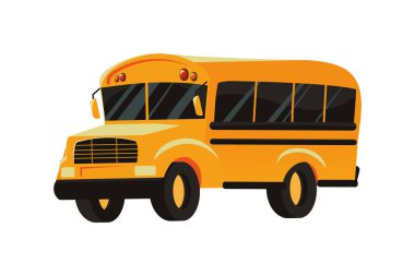 okul servisi yan görünüm simgesi izole edildi