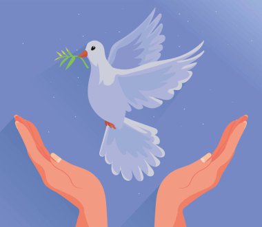 Eller ve dallı barış güvercini