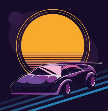 spor araba retro tarzı tasarım