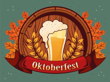 Ekim Festivali tebrik kartı vektör biçimi