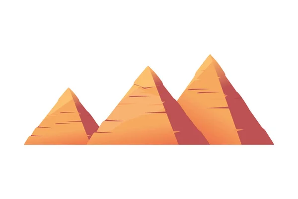 Egyptiska Pyramider Landmärke Ikon Isolerad — Stock vektor