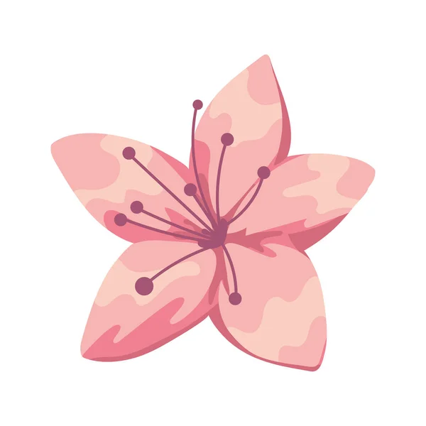 Icône Fleur Sakura Plat Isolé — Image vectorielle