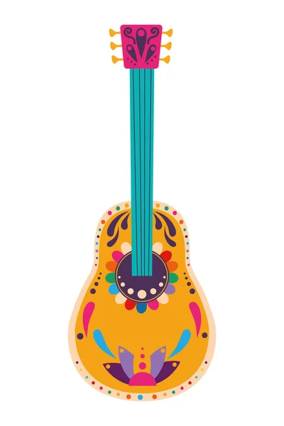 Guitarra Mexicana Ícone Instrumento Isolado — Vetor de Stock