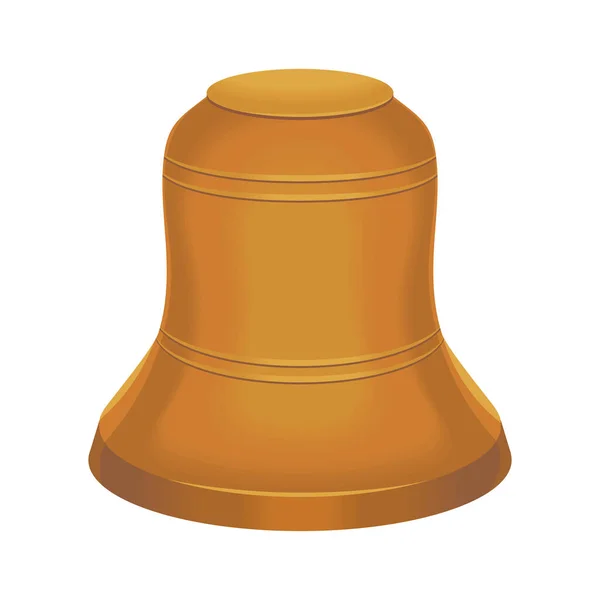 Goldene Glocke Symbol Isoliert Flach — Stockvektor