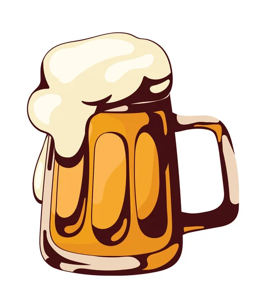 Bier Mok Drank Icoon Geïsoleerd — Stockvector