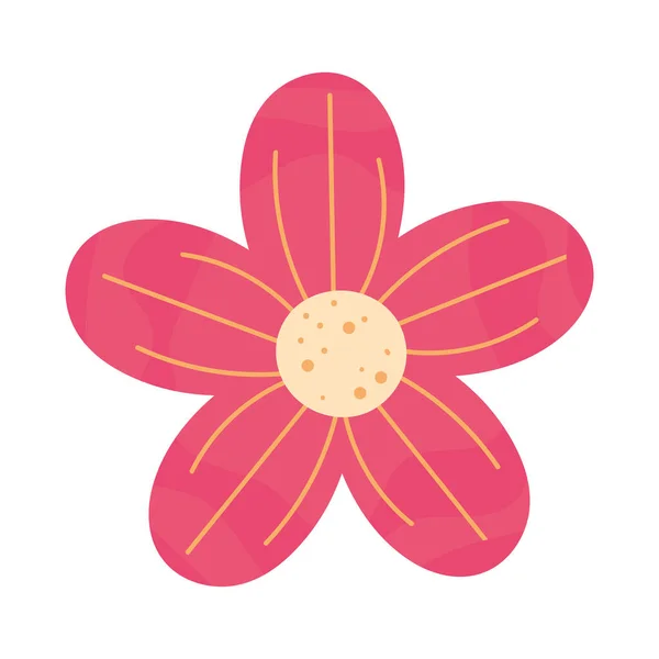 Χαριτωμένο Λουλούδι Εικονίδιο Κινουμένων Σχεδίων Επίπεδη Απομονωμένη — Διανυσματικό Αρχείο