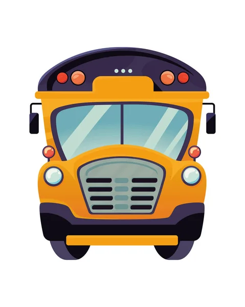 School Bus Front View Icon Isolated — Stock Vector