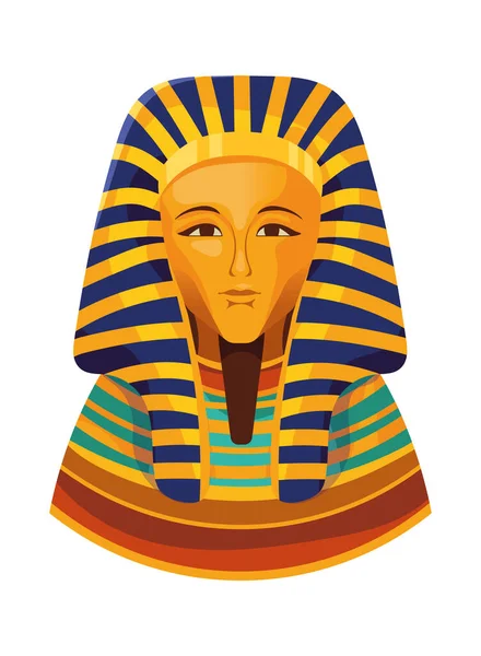 Egipto Estatua Faraón Icono Aislado — Vector de stock