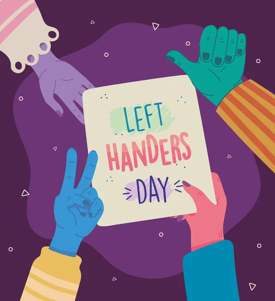 Esquerda Handers Dia Saudação Estilo Cartão —  Vetores de Stock