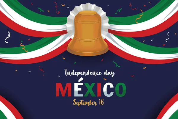 Independence Day Mexico September Card — Stock Vector