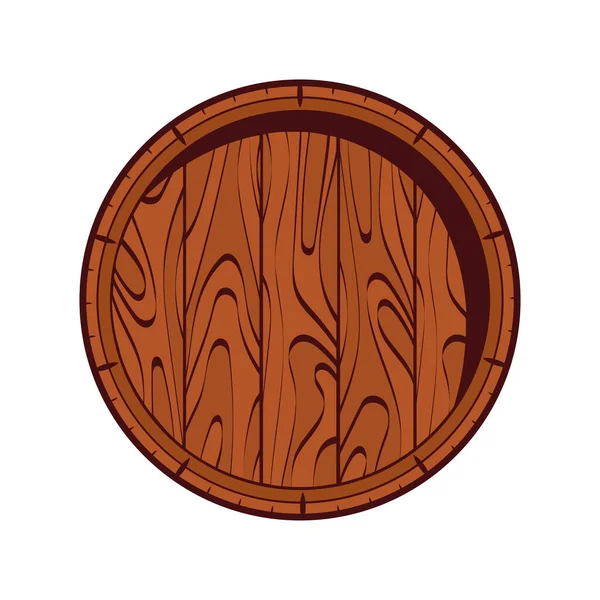 Wooden Barrel Drink Icon Isolated — Stock Vector
