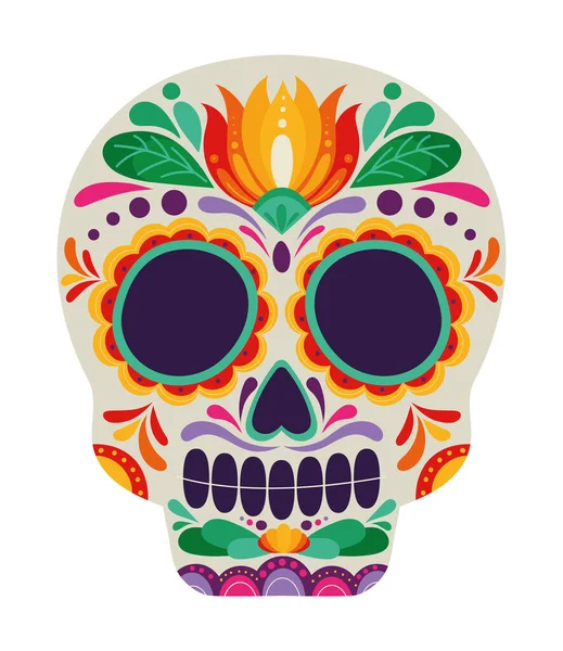 Icono Del Cráneo Azúcar Mexicano Aislado — Vector de stock