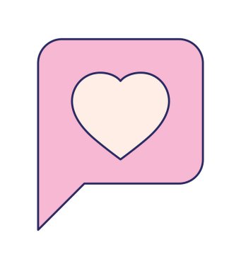 Kabarcık konuşma simgesinde kalp izole edildi