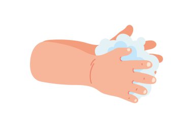 hands baby washing icon isolated